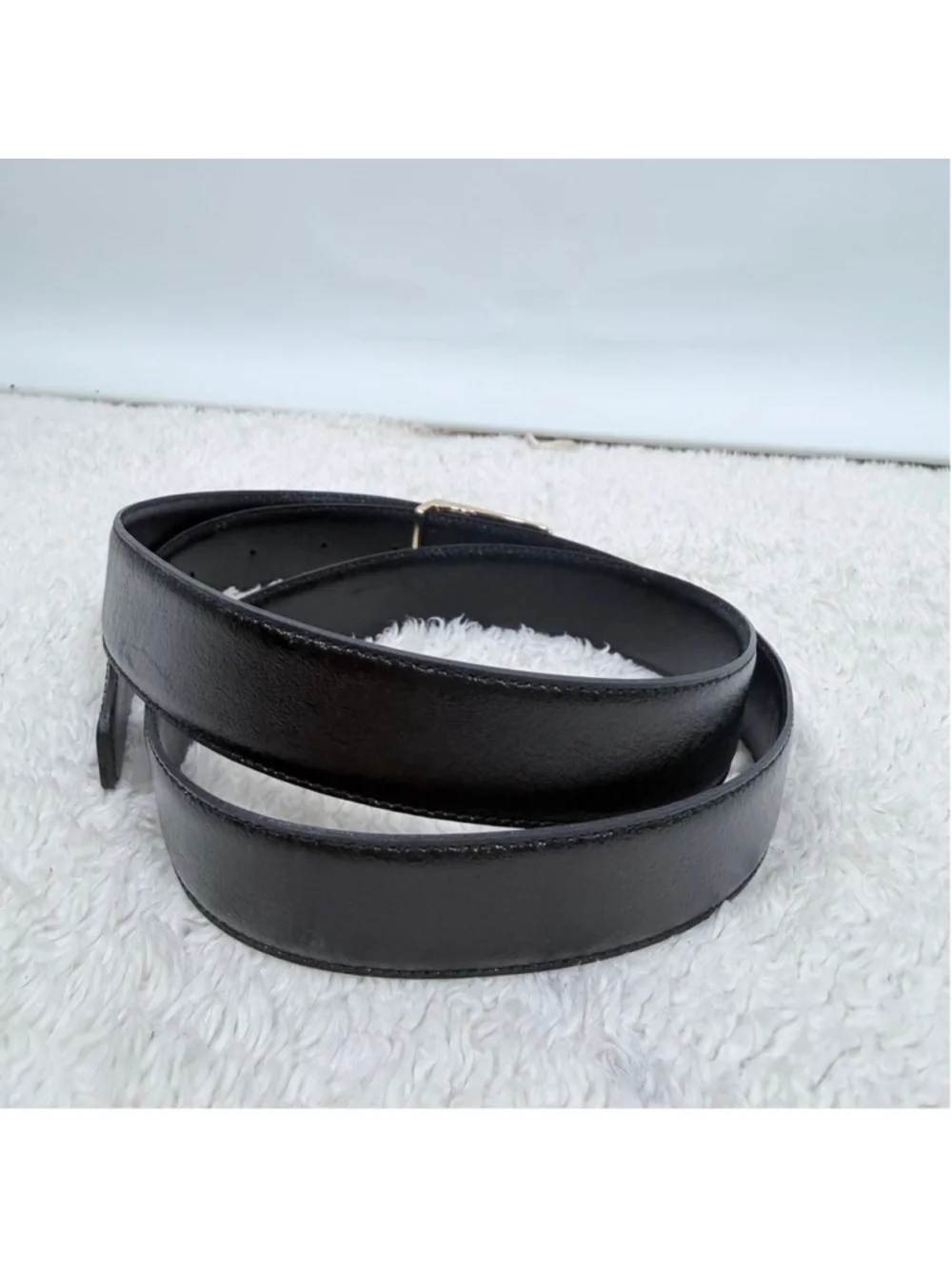 Sporrong Sweden Black Leather Dress Belt Swedish Crown Crest Buckle Size 38-40
